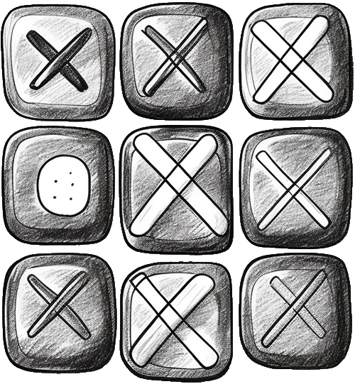 hand drawn tic-tac-toe
